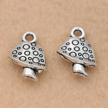 KJjewel Mushroom Charm Pendant Tibetan Silver Plated Jewelry DIY Making Bracelet Accessories 17x12mm 10pcs/lot 2024 - buy cheap