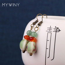 5 colors MYWINY New ceramic beads earrings green ,fashion vintage ethnic Aventurine earrings 2024 - buy cheap