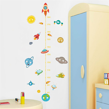 cartoon spaceship spacecraft height measure wall stickers for kids rooms home decor pvc growth chart wall decals diy mural art 2024 - buy cheap