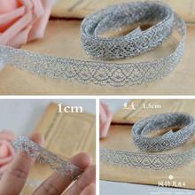 10 Meters Good Quality Silver Lace Trim Embroidered Lace Fabric DIY Sewing Crafts Bag Garment Accessories Free Shipping 2024 - buy cheap