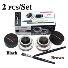 Best Seller 2 in 1 Brown + Black Eyeliner Gel Make Up Waterproof Cosmetics Set Eye Liner Makeup Eye Lasting makeup easy to carry 2024 - buy cheap