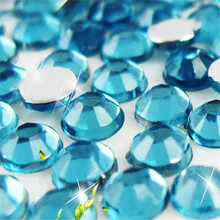 2-12 мм DIY Bling Aqua синий круглый Акриловые Стразы Flatback акриловые камни без клея для рукоделия художественные украшения 2024 - купить недорого