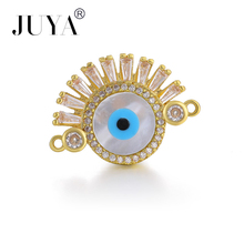 NEW Fashion Luxury AAA Zircon Shell Evil Eye Connectors For Jewelry Making Handmade DIY Bracelets Necklaces Accessories 2024 - buy cheap