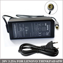 Adaptador portátil para laptop, 20v, a, 65w, para caderno, lenovo, thinkpad 40y7702, 40y7703, 40y7704, 40y7705, 40y7706 2024 - compre barato