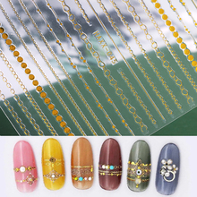 1pc gold 3D nail sticker curve stripe lines nail stickers adhesive stripe band Nail Art stickers stickers gold silver 2024 - buy cheap