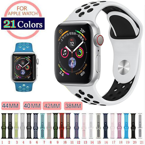 Силиконовый спортивный ремешок для Apple Watch, 42 мм, браслет, ремешок для наручных часов iwatch, ремешок Резиновая 4/3/2/1 38 мм 40 мм 44 series 5 2022 - купить недорого