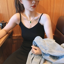 Women Black Knit Strap Dress Bandage Sexy Off Shoulder Tank Club Mini Dress 2024 - buy cheap