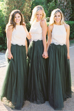 2019 Bridesmaid Dresses Tulle Ruched Dark Green Maid Of Honor Gowns Lace Wedding Party Dress 2024 - buy cheap