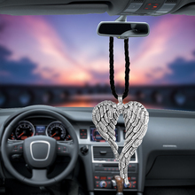 Ornamentos para pendurar no carro kawoo, acessórios de decoração com pingente da sorte para carros com asas de anjo e espelho retrovisor 2024 - compre barato