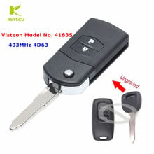 KEYECU-llave de coche remota con tapa mejorada, 2 botones, 433MHz, 4D63, para Mazda 2, 3, 6, 323, 626, MVP, Visteon, modelo n. ° 41835 2024 - compra barato