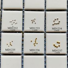 3D Approx. 500pcs/bag Tiny 1/1.5/2MM Gold and Silver Round Solid Metal Stud Metal Nail Art Decoration MD1232-1237 2024 - buy cheap