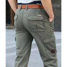 Fashion Multi Pocket Solid Men Cargo Pants Good Quality Loose Straight Casual pants Big yards Men Trousers Size: 30-44 Bottoms 2024 - buy cheap