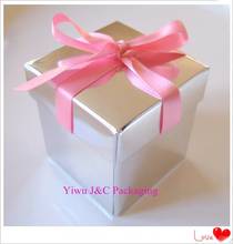 FREE SHIPPING--100pcs 2PC Shiny Silver Wedding Favor Boxes,Event Sweet Candy Box, Party Decoration Box(JCO-115N) 2024 - купить недорого