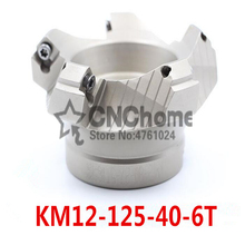 KM12 125-40-6T 45 grados cabeza de fresa frontal CNC fresadora, herramientas de corte de fresado, inserto de carburo SEHT1204 2024 - compra barato