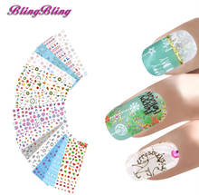 Blingbling 15 sheets Nail Sticker Christams Water Transfer Sticker Decals Snowflakes Mix Design Nail Art Wrap Manicure Decal New 2024 - buy cheap