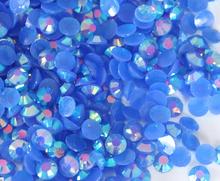 Strass de resina azul brilhante, pedras para decoração doméstica, 2mm, 3mm, 4mm, 5mm e 6mm, faça você mesmo, arte em unhas e vestuário 2024 - compre barato