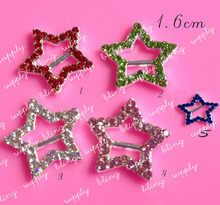 Free shipping 16mm patriotic star rhinestone buckle embellishment flatback for US Independence Day;50PCS/LOT 2024 - buy cheap