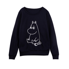 Autumn Women Casual Pullover Hoodies Female Cartoon Animal Printing Cotton Sweatshirts Women Long Sleeves O-neck Hoodie Tops 2024 - buy cheap