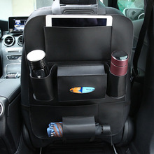 Универсальная кожаная сумка-Органайзер на заднюю часть автомобильного сиденья, многофункциональная сумка из искусственной кожи для хранения, вместительный карман, авто стиль 2024 - купить недорого