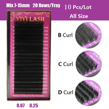 10 Pcs Mix comprimento 7 ~ 15mm 20 linhas Individuais Pestanas Falsas natural Mink Pestana Extensão eye makeup lashes ferramenta 2024 - compre barato