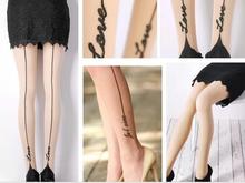 Weaving Flowers Black Women Pantyhose Legs Rear Vertical Stripes Fan English Sexy Pantyhose Open Crotch wholesale 3pair/lot 2024 - buy cheap