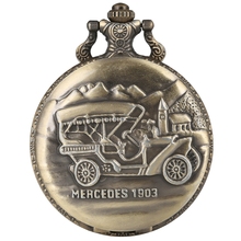 Vintage Bronze pocket watch Retro Steam Punk Van Car Antique Chain Quartz Locomotive Pendant Pocket Watch Gift reloj bolsillo 2024 - buy cheap