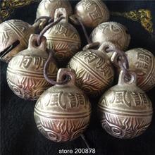 5PCS 45MM Big Brass Bells Chinese Tiger Head Bells Dog Bells FENG TIAO YU SHUN NBB379   2024 - buy cheap