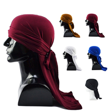 Men's Durags Hiphop Bandana Pirate Cap Du Doo Rag Elastic Headbands Biker Turban Headwear Women Hair Accessories Spandex Durag 2024 - buy cheap