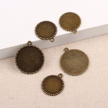 onwear 50pcs Round Metal Cameo Cabochon Setting 16mm 18mm 20mm 25mm antique bronze Pendant base Trays diy jewelry blanks 2024 - buy cheap