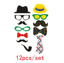 Funny Photo Booth Props DIY Glasses Mustache Tie Hat Happy Photobooth Accessories Wedding Event Party Supplies 2024 - buy cheap