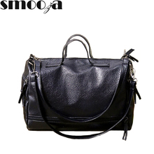 SMOOZA Fashion Motorcycle Shoulder Bags Women Handbag Solid Bolsa Feminina Messenger Bag Ladies Leather Bag Women Shoulder Bag 2024 - buy cheap