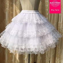 Fashion brand great quality Lolita chiffon lace skirt ruffles 3 layers base violent support skirt  Ball Gown skirt J51 2024 - buy cheap