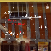Новые новогодние наклейки на окно 1 шт. Рождественский фон украшение стены съемные настенные наклейки Рождественский Декор M4 2024 - купить недорого