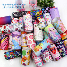 YJHSMY,19417-1,5 style mix 75mm 5yards,Various geometric cartoon flowers,etc.grosgrain ribbon,DIY bow cap accessories materials 2024 - buy cheap