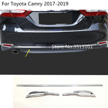 Car Protection Bumper ABS Chrome Trim Rear Back Tail Fog Light Bottom Trim 3pcs For Toyota New Camry XV70 2017 2018 2019 2020 2024 - buy cheap