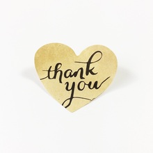 100 Pcs/lot Vintage "Thank you" Romatic Heart Kraft Paper Sticker For Handmade Products DIY Multifunctional Gift Seal Label 2024 - buy cheap