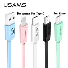 USAMS Lighting to USB Cable for iPhone Xs Max 8 7 6 ipad Fast Charging Data Cable for iPhone 5 5s Mobile Phone USB Charger Cord 2024 - buy cheap