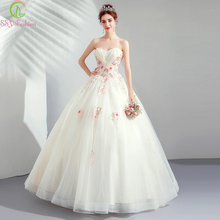 SSYFashion-vestido de novia de encaje bordado, sin mangas, color champán, escote Corazón, longitud hasta el suelo 2024 - compra barato