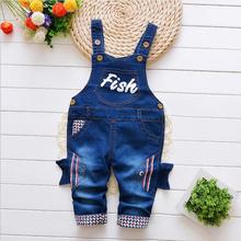 DIIMUU Toddler Baby Boy Cotton Casual Clothes Jeans Overalls Infant Boys Long Pants Children Elastic Waist Child Skinny Trousers 2024 - buy cheap