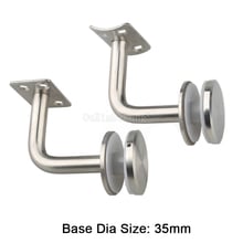 8PCS 35mm Base Dia Brushed Stainless Steel Stair Guard Handrail Glass Mount Support Wall Bracket JF1860 2024 - buy cheap