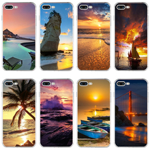 Capa de silicone tpu macio para apple iphone, capa 45h cenário marinho pôr do sol para iphone 6 6s 7 8 plus case 2024 - compre barato