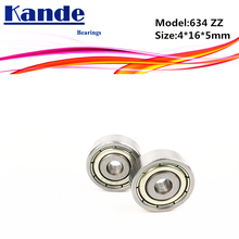 Kande подшипник 634ZZ ABEC-1 634 ZZ / ABEC-3 634ZZ /ABEC-5 634ZZ миниатюрный шарикоподшипник с глубоким желобом 4x16x5 мм 634-2Z 634 2024 - купить недорого