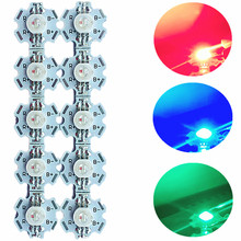 100 Uds 3W RGB Color alta potencia 6pin LED Chip luz con 20MM base de estrella para lámpara LED RGB 2024 - compra barato