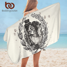 Beddingoutlet toalha de praia gótica, para casais, toalha de banheiro, microfibra, vestido de casamento, tapete de yoga retângulo 75x150cm, floral 2024 - compre barato