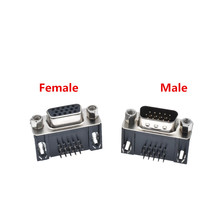 50pcs DB15 DR15 3Rows black Parallel Port 15 Pin D Sub Female/male  15 Way PCB 90 Degree Connector DB15 Socket Plug VGA Adapter 2024 - buy cheap