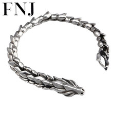 FNJ-pulsera de plata de primera ley con forma de dragón para hombre, brazalete, plata esterlina 925, 12mm, 20cm, estilo tailandés 2024 - compra barato