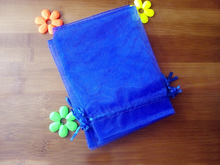 Bolsa de Organza azul real con cordón, embalaje de joyería para té/regalo/comida/dulces, pequeña bolsa de hilo transparente, 25x35cm, 200 Uds. 2024 - compra barato