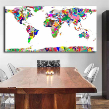 Mapa do mundo minimalista aquarela arte da parede lona cartaz e impressão quadros decorativos para o quarto decoração casa hd 2024 - compre barato