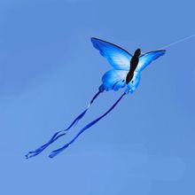 Красивый синий воздушный змей-бабочка с леской 30 м, детская игрушка, лето, Спорт на открытом воздухе, детский подарок 2024 - купить недорого