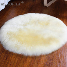 MS.Softex ковры из австралийской овчины, натуральный ковер из меха овцы круглой формы, декорация для спальни, подушка из овчины, натуральный мех 2024 - купить недорого